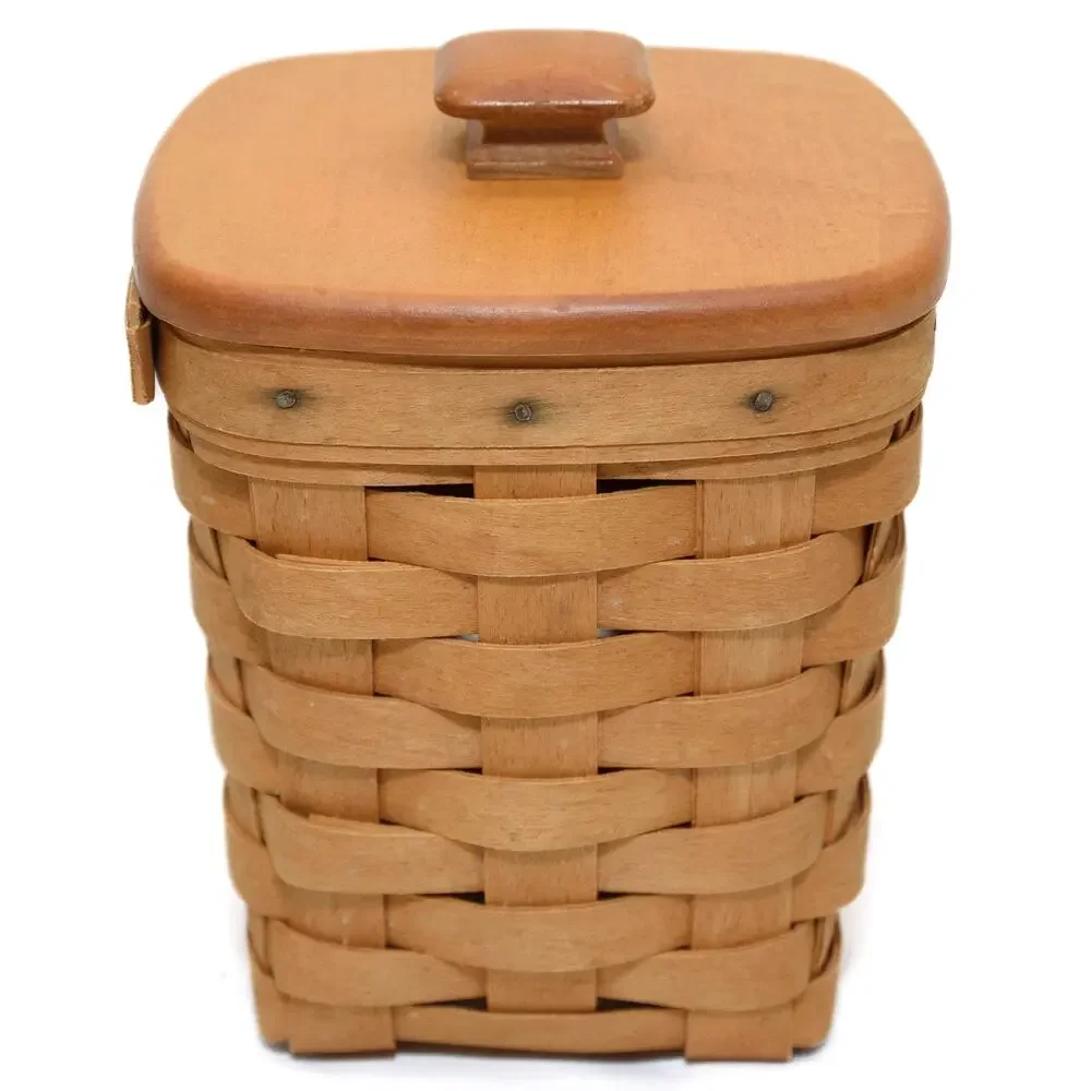Longaberger 1996 Square Medium Spoon Basket With Lid